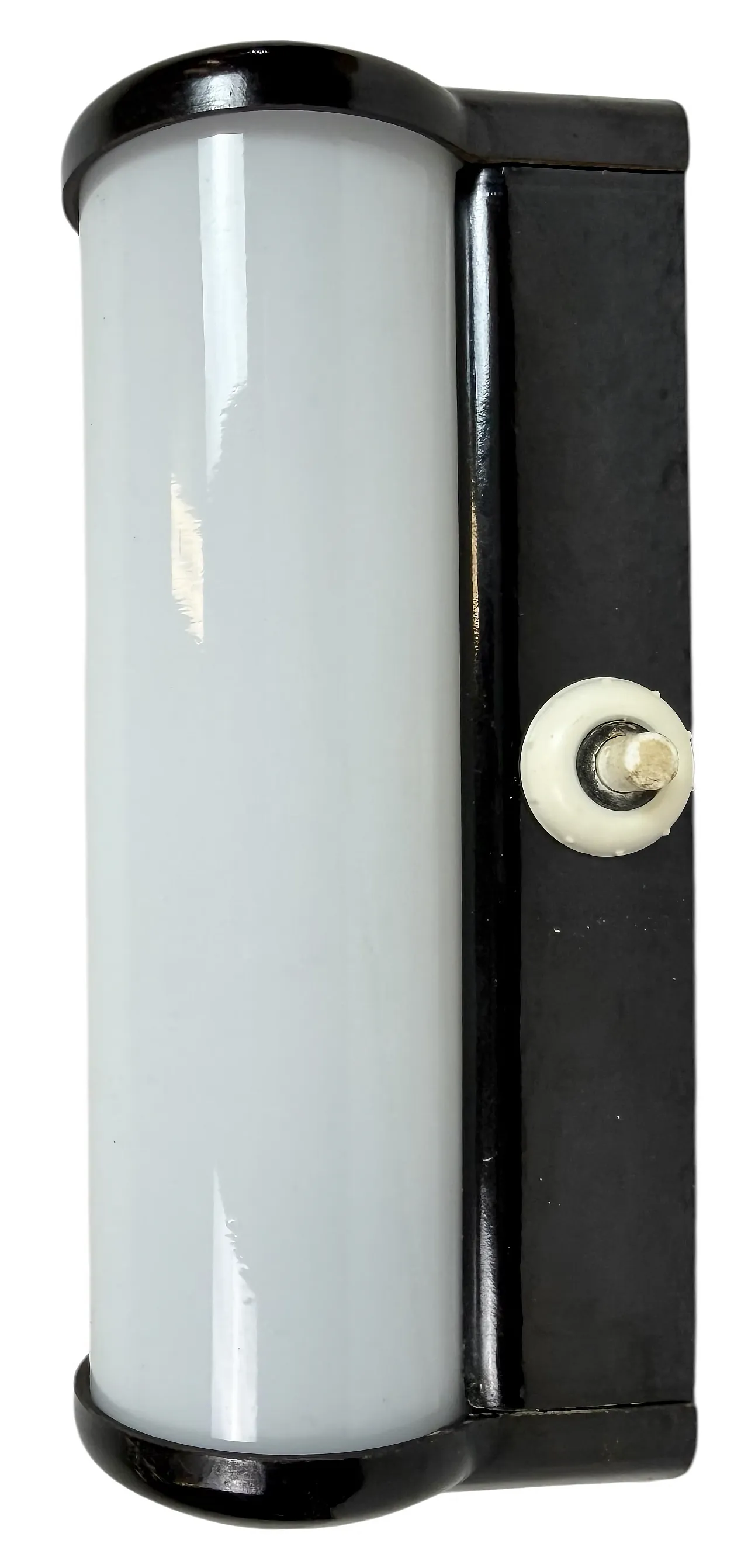 Industrial Brown Bakelite Wall Light with Milk Glass, 1950s 1