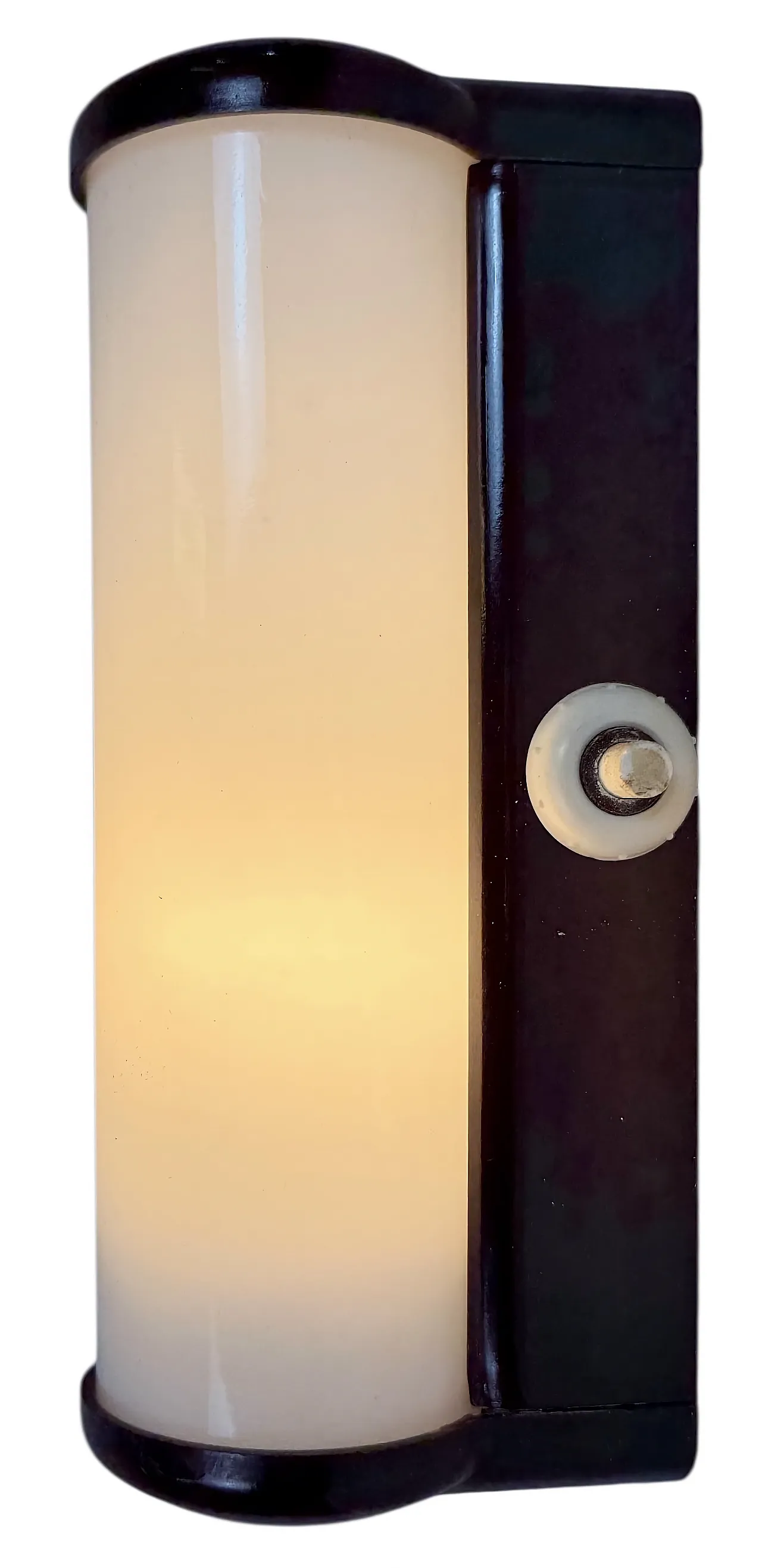 Industrial Brown Bakelite Wall Light with Milk Glass, 1950s 2