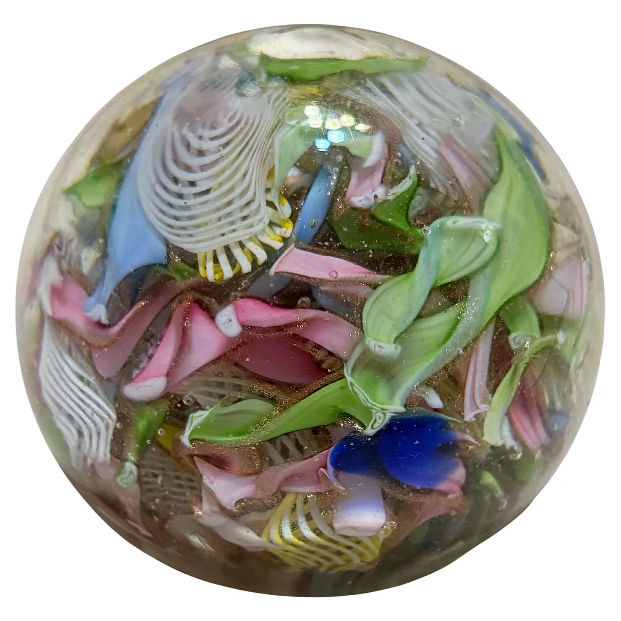 Murano Glass Tutti Frutti Paperweight by Avem, 1960s 1