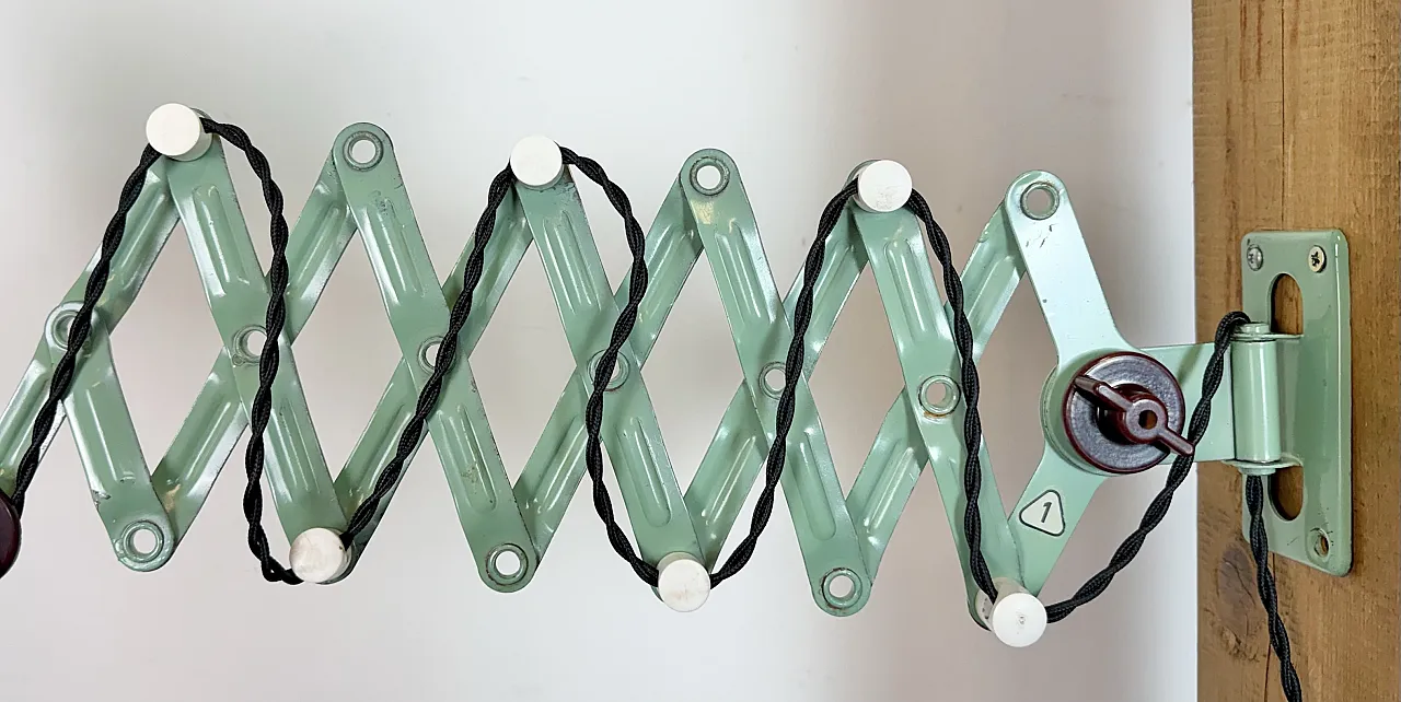 Industrial East German Scissor Lamp from VEB Zweckleuchtenbau Dresden, 5