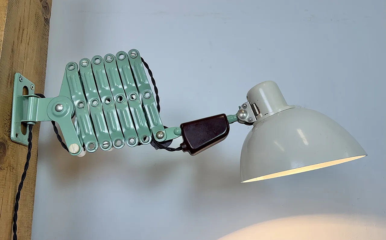 Industrial East German Scissor Lamp from VEB Zweckleuchtenbau Dresden, 15