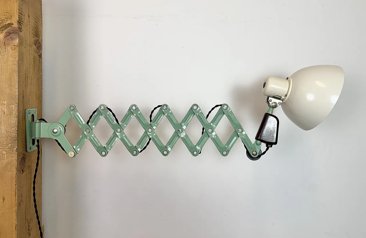 Industrial East German Scissor Lamp from VEB Zweckleuchtenbau Dresden, 18