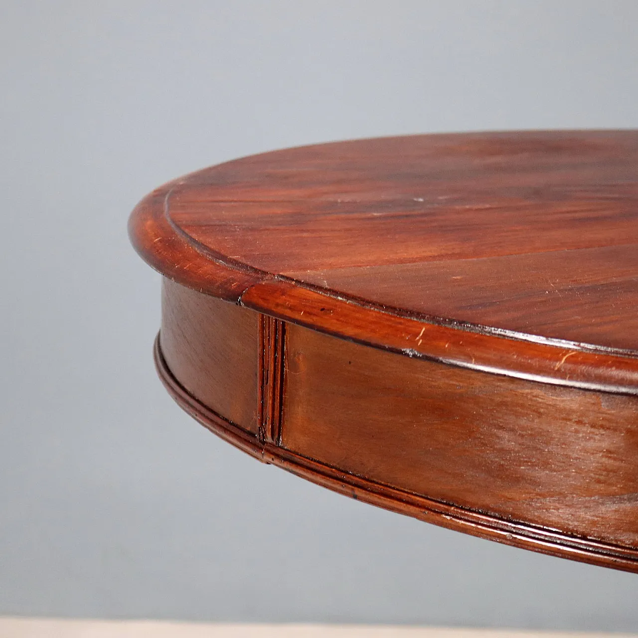 Tavolo allungabile in rovere e pioppo tinto noce, '800 7