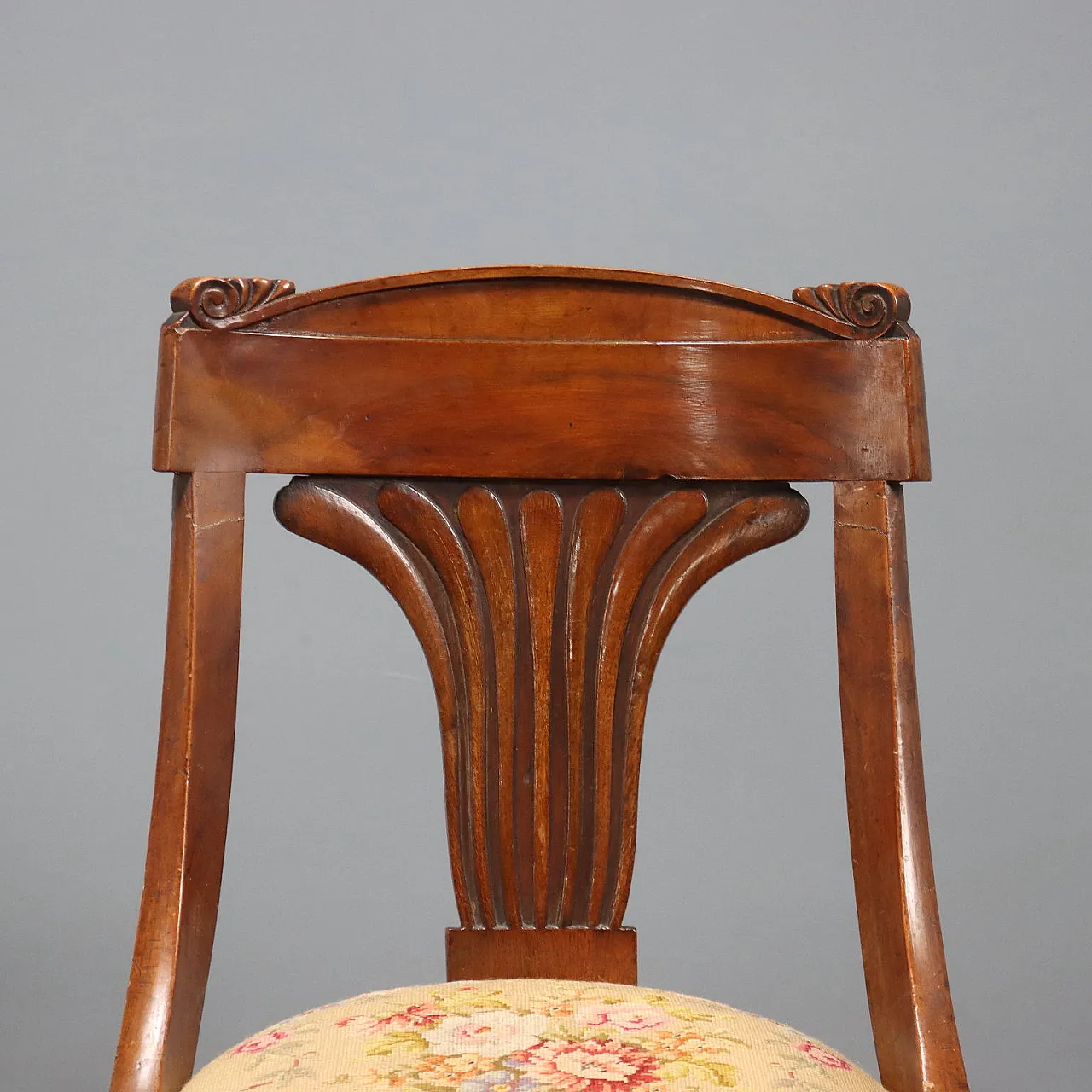 Coppia di sedie Luigi Filippo in noce, tardo '800 5