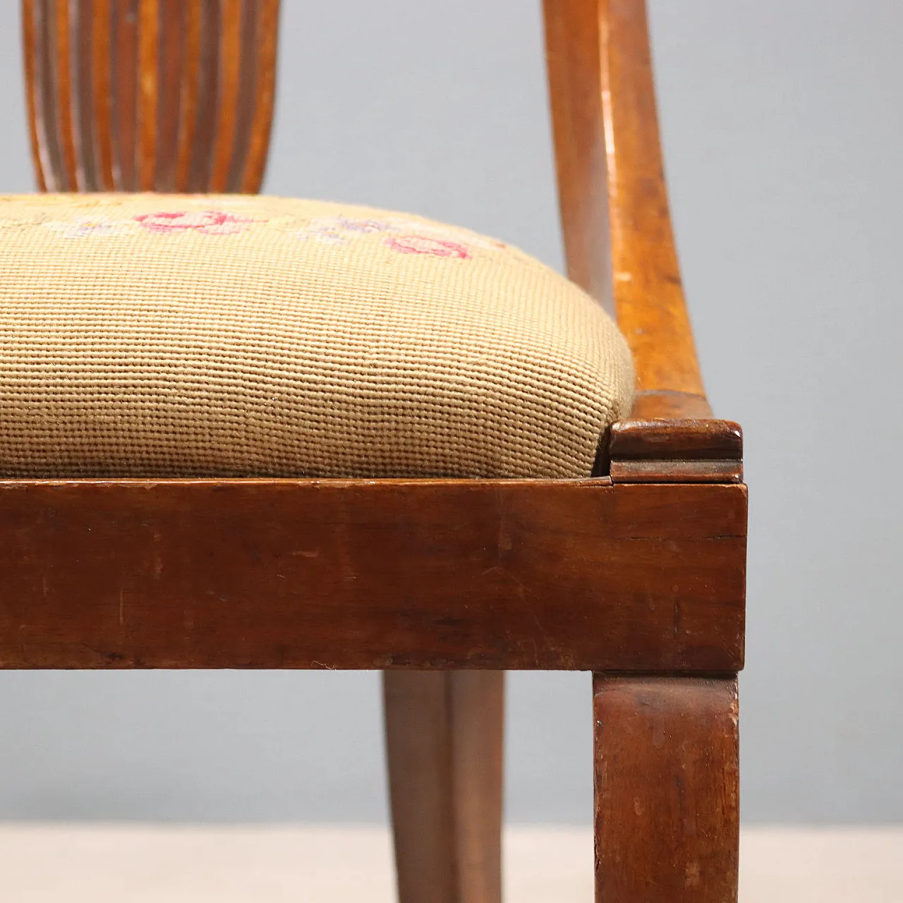 Coppia di sedie Luigi Filippo in noce, tardo '800 6