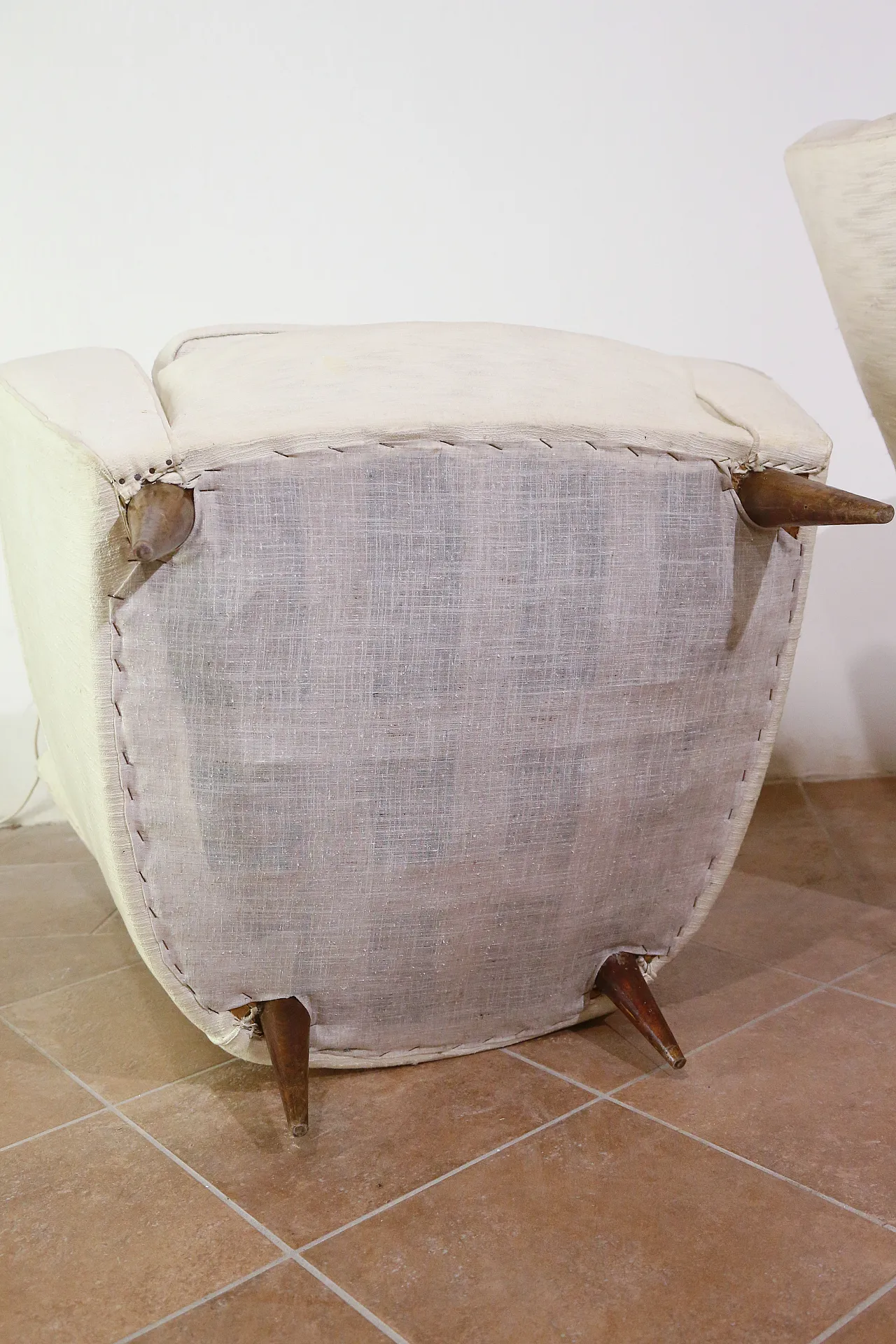 Pair of white armchairs, 50s 24