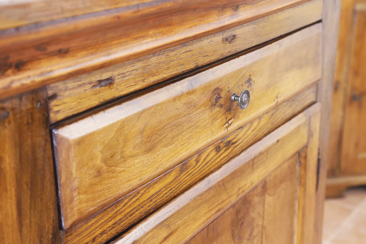 large antique Venetian corner cabinet in solid elm oak 18th century 5