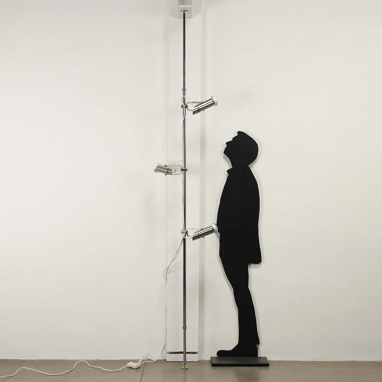 Lampada cielo terra con 3 faretti cromati, anni '70 3