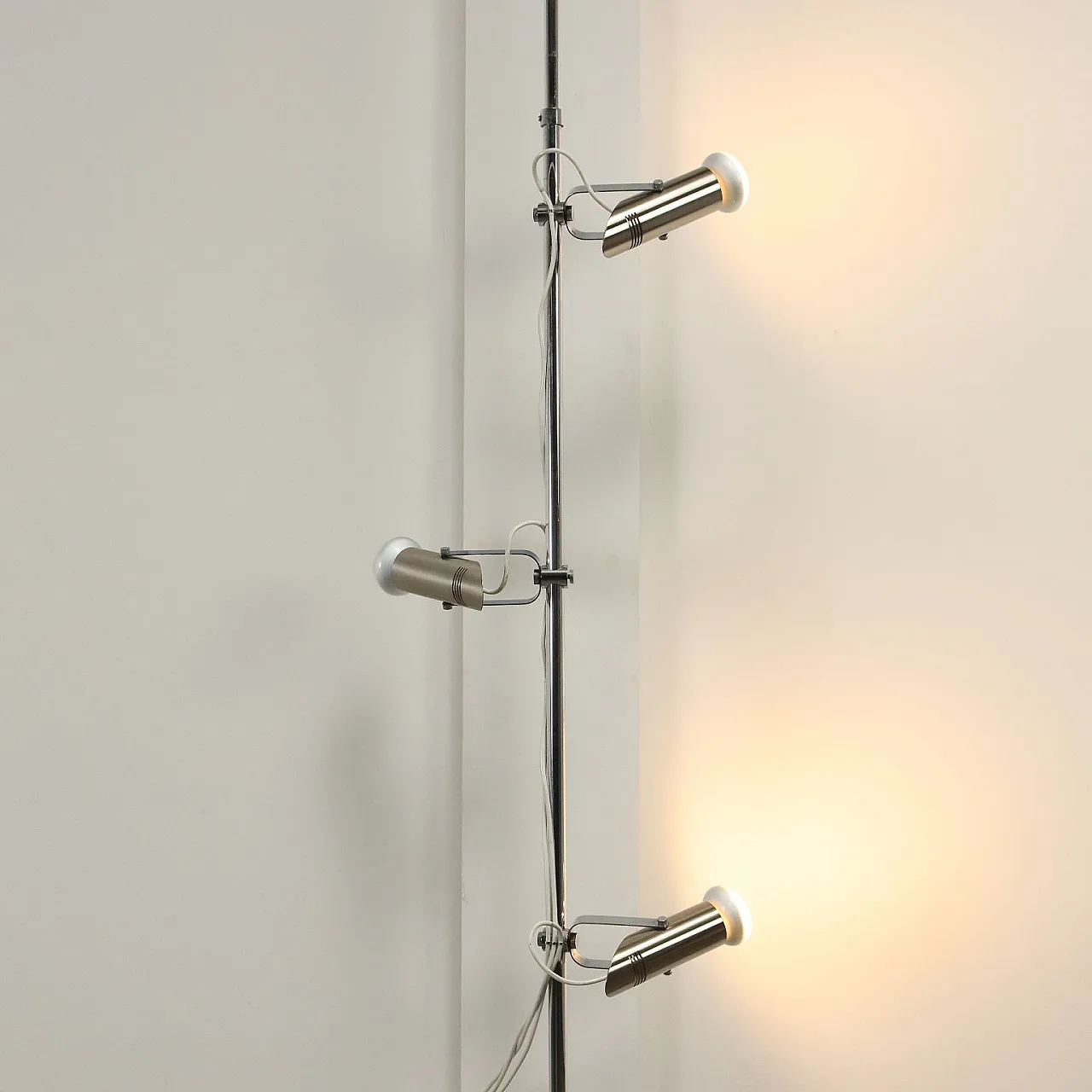 Lampada cielo terra con 3 faretti cromati, anni '70 4