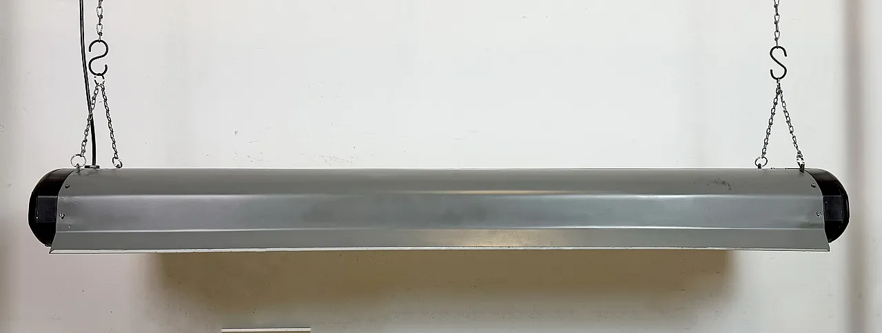 Grey Industrial Hanging Tube Light from Elektrosvit, 1960s 2