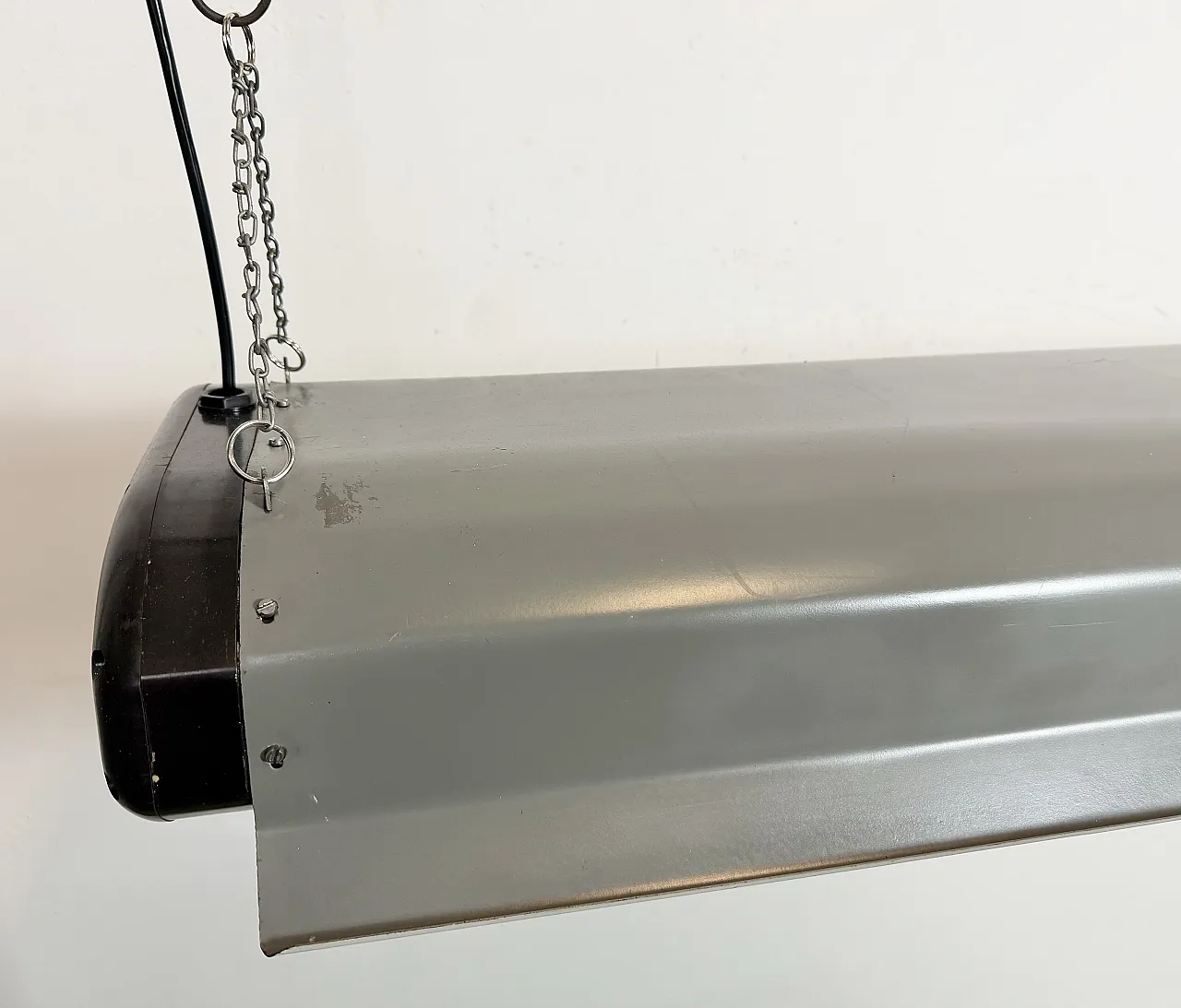 Grey Industrial Hanging Tube Light from Elektrosvit, 1960s 8