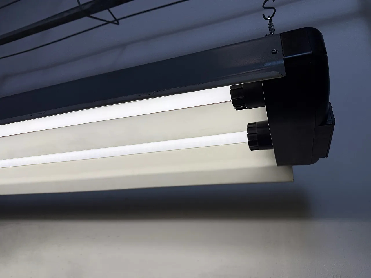 Grey Industrial Hanging Tube Light from Elektrosvit, 1960s 12