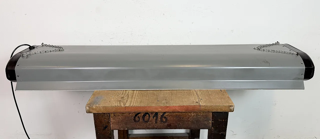 Grey Industrial Hanging Tube Light from Elektrosvit, 1960s 13