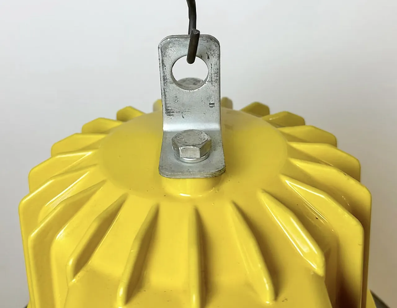 Yellow Industrial Explosion Proof Lamp with Grey Enameled Shade, 1990s 7