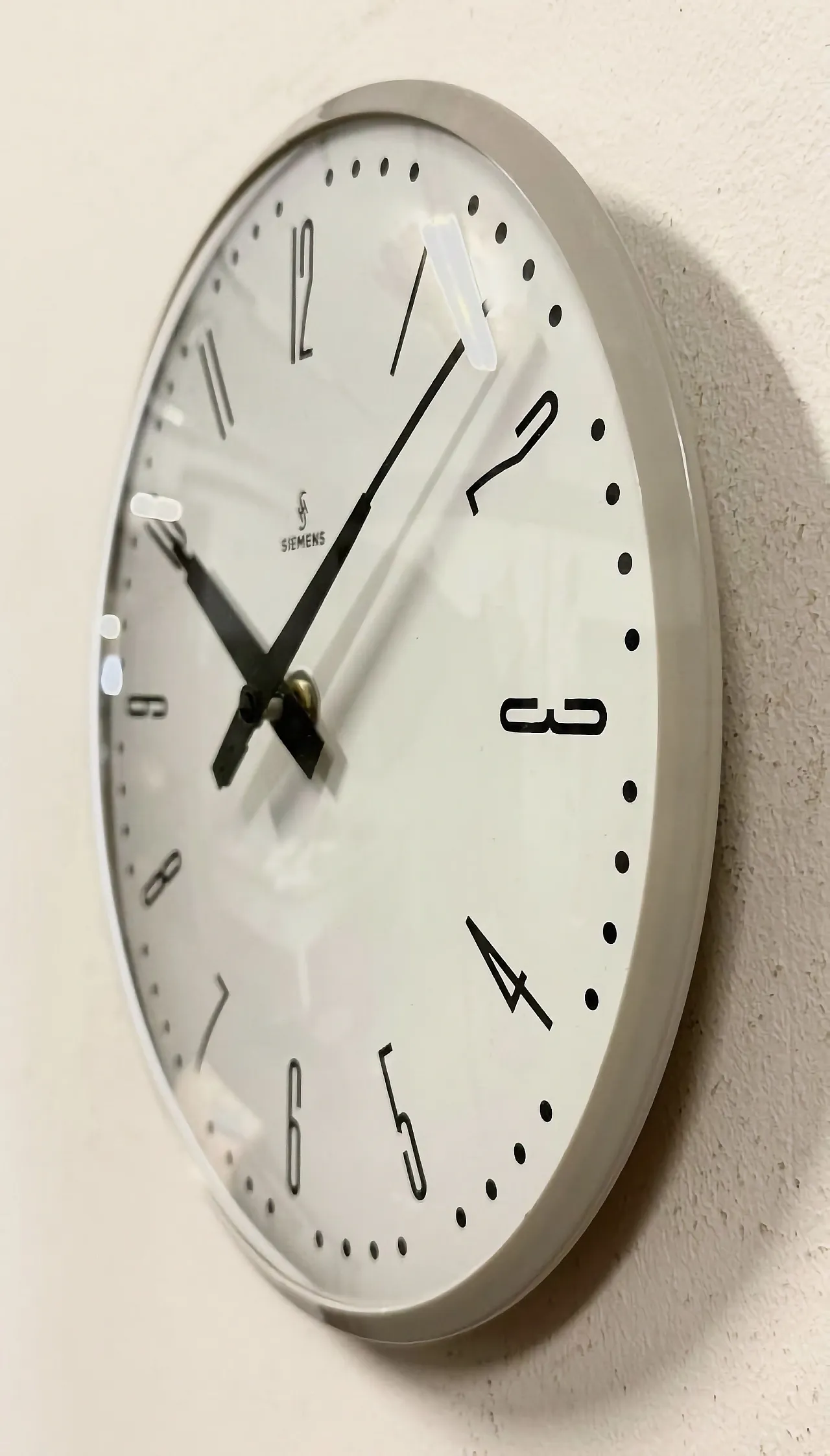 Grey Industrial Factory Wall Clock from Siemens, 1970s 4