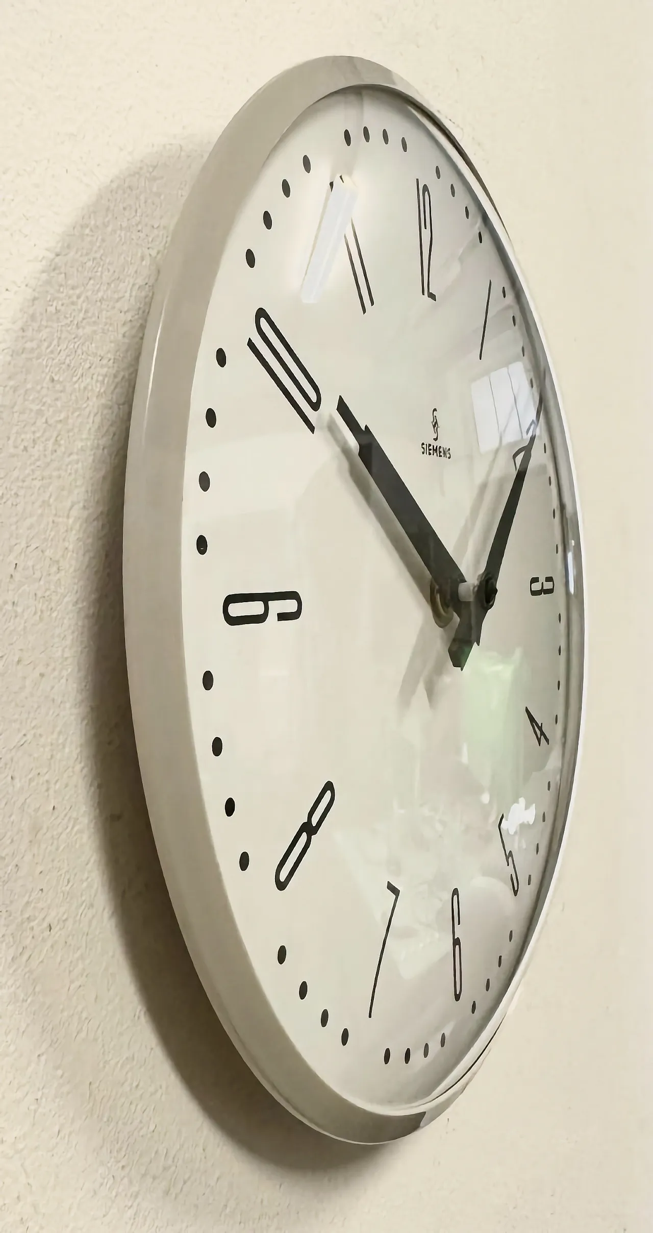 Grey Industrial Factory Wall Clock from Siemens, 1970s 5