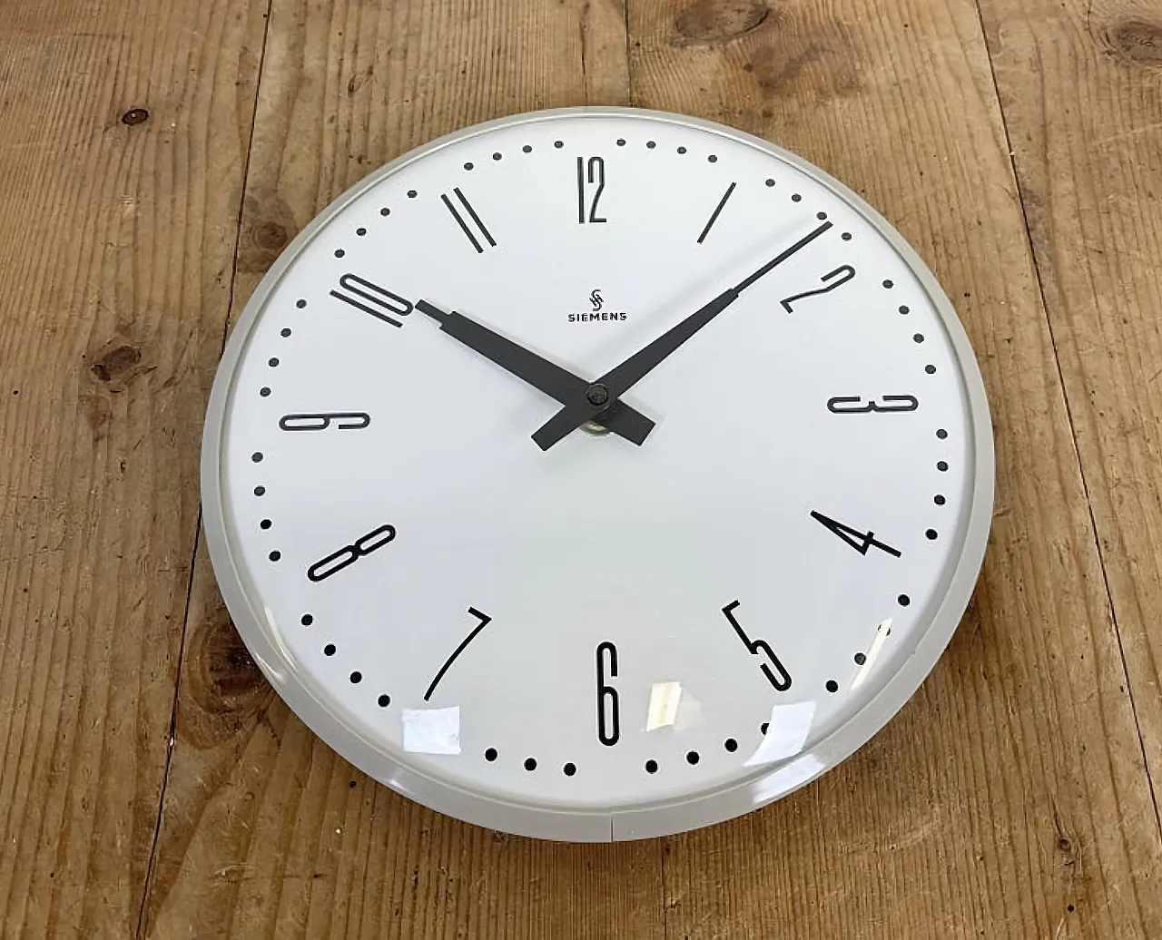 Grey Industrial Factory Wall Clock from Siemens, 1970s 8