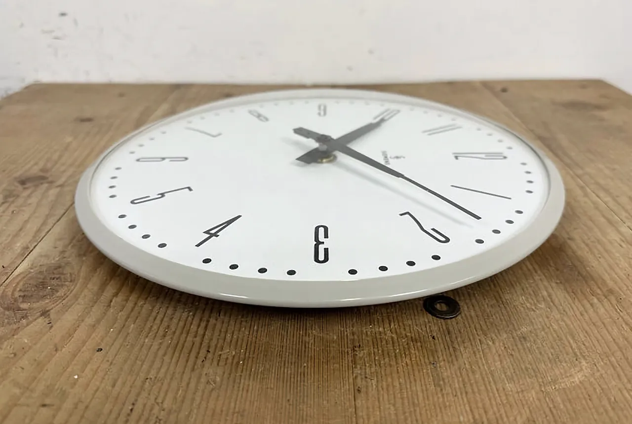 Grey Industrial Factory Wall Clock from Siemens, 1970s 10