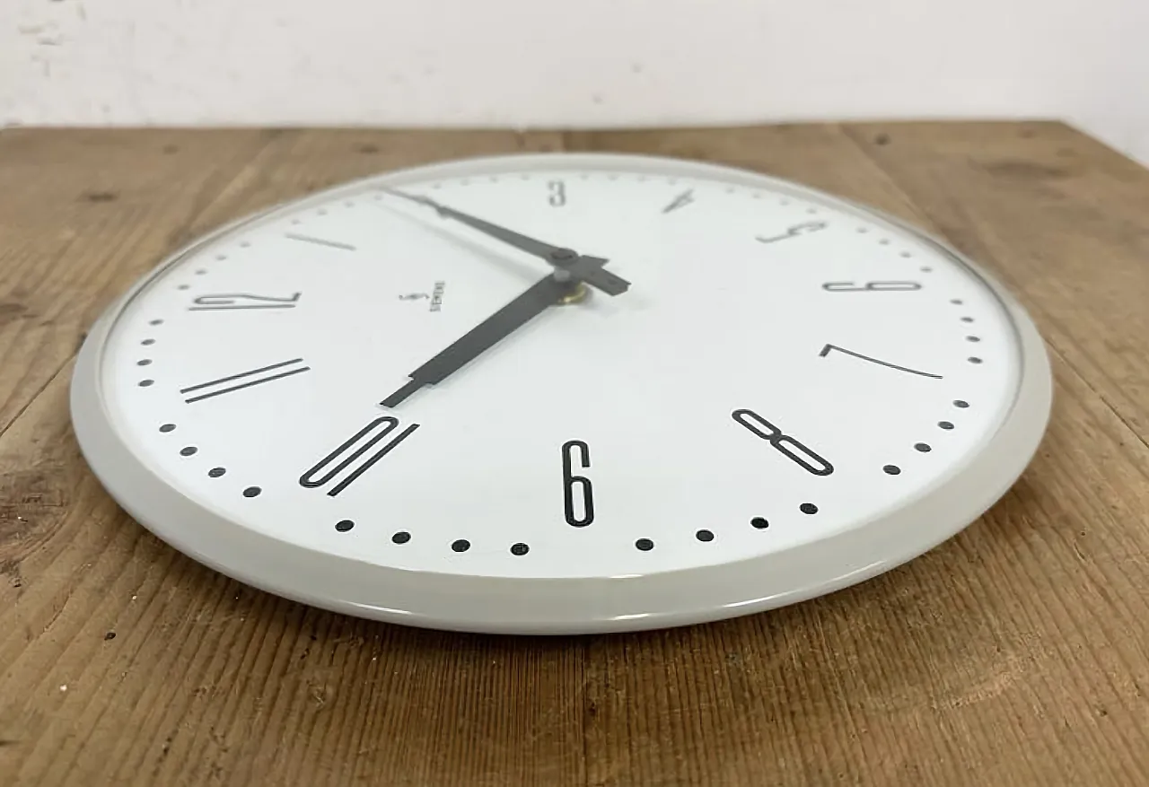Grey Industrial Factory Wall Clock from Siemens, 1970s 13