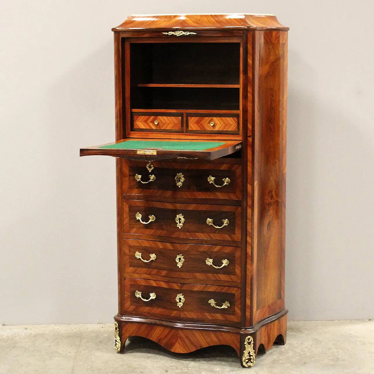Secretaire Napoleone III intarsiato '800 2