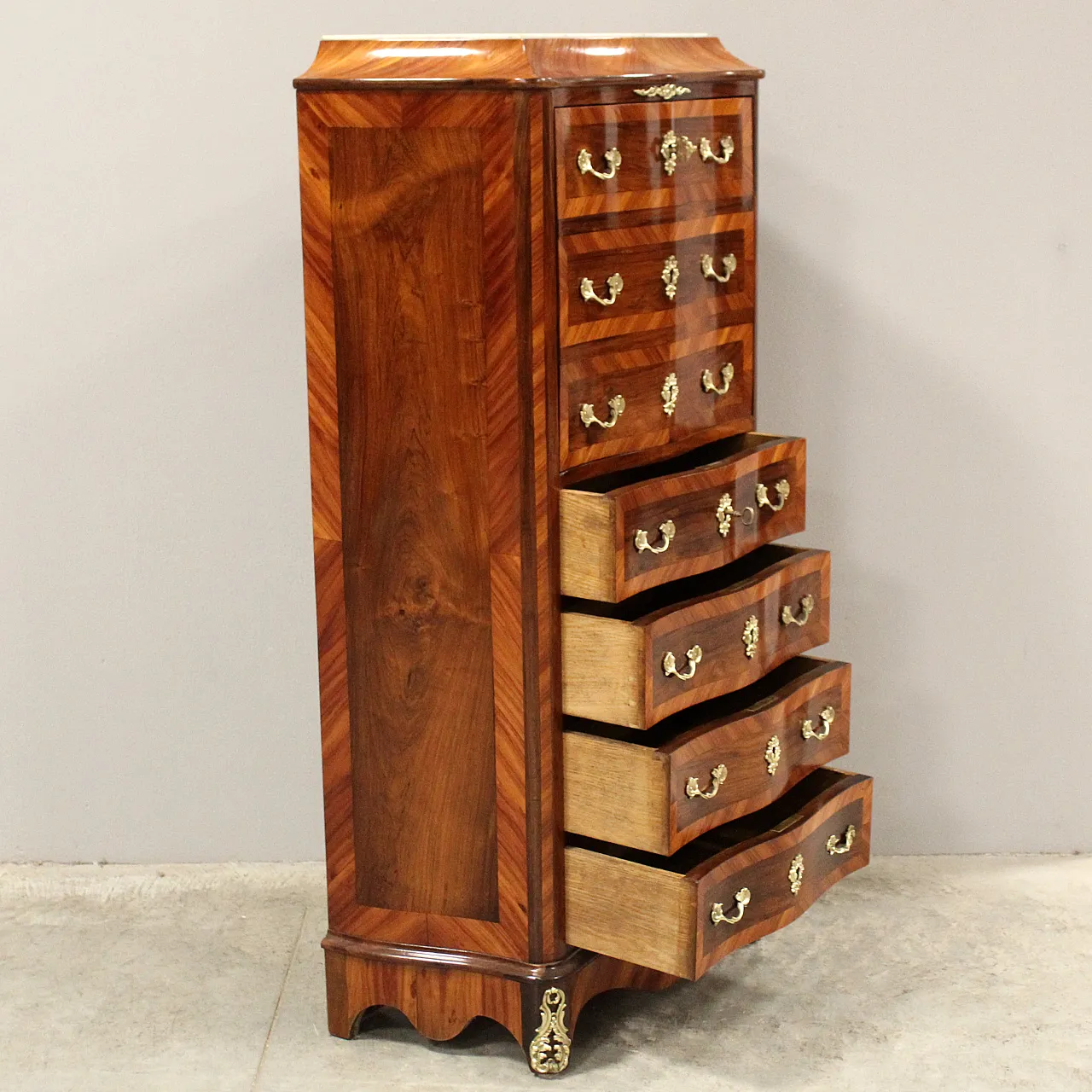 Secretaire Napoleone III intarsiato '800 4