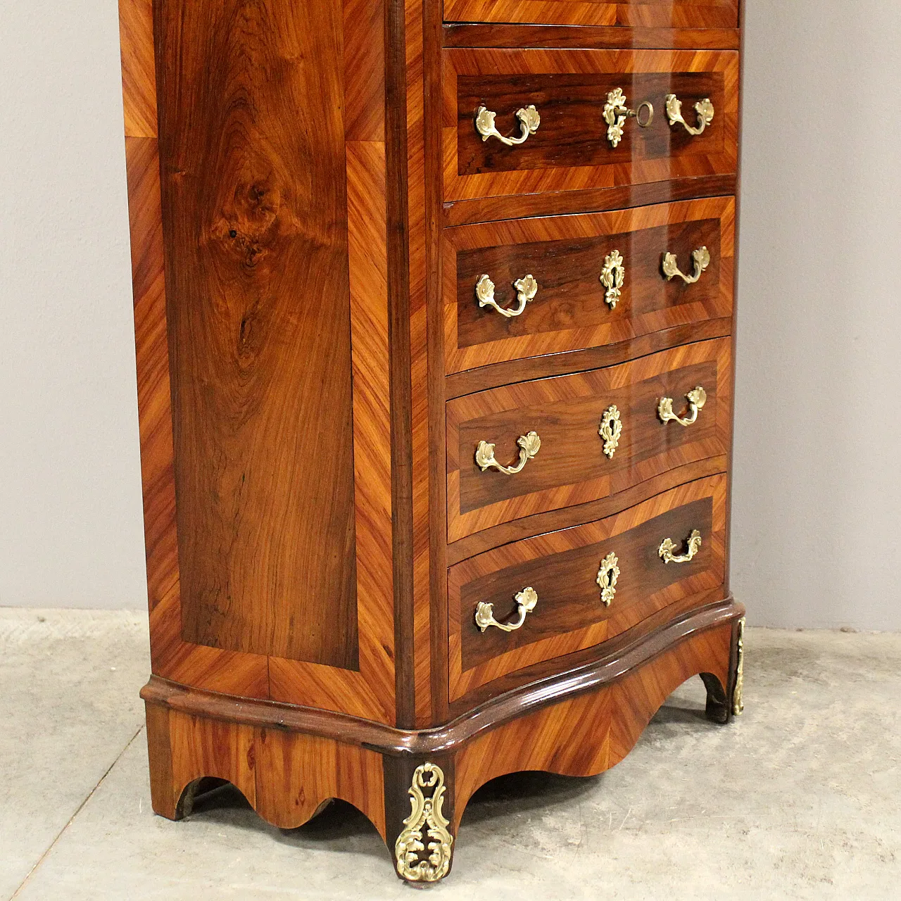 Secretaire Napoleone III intarsiato '800 9