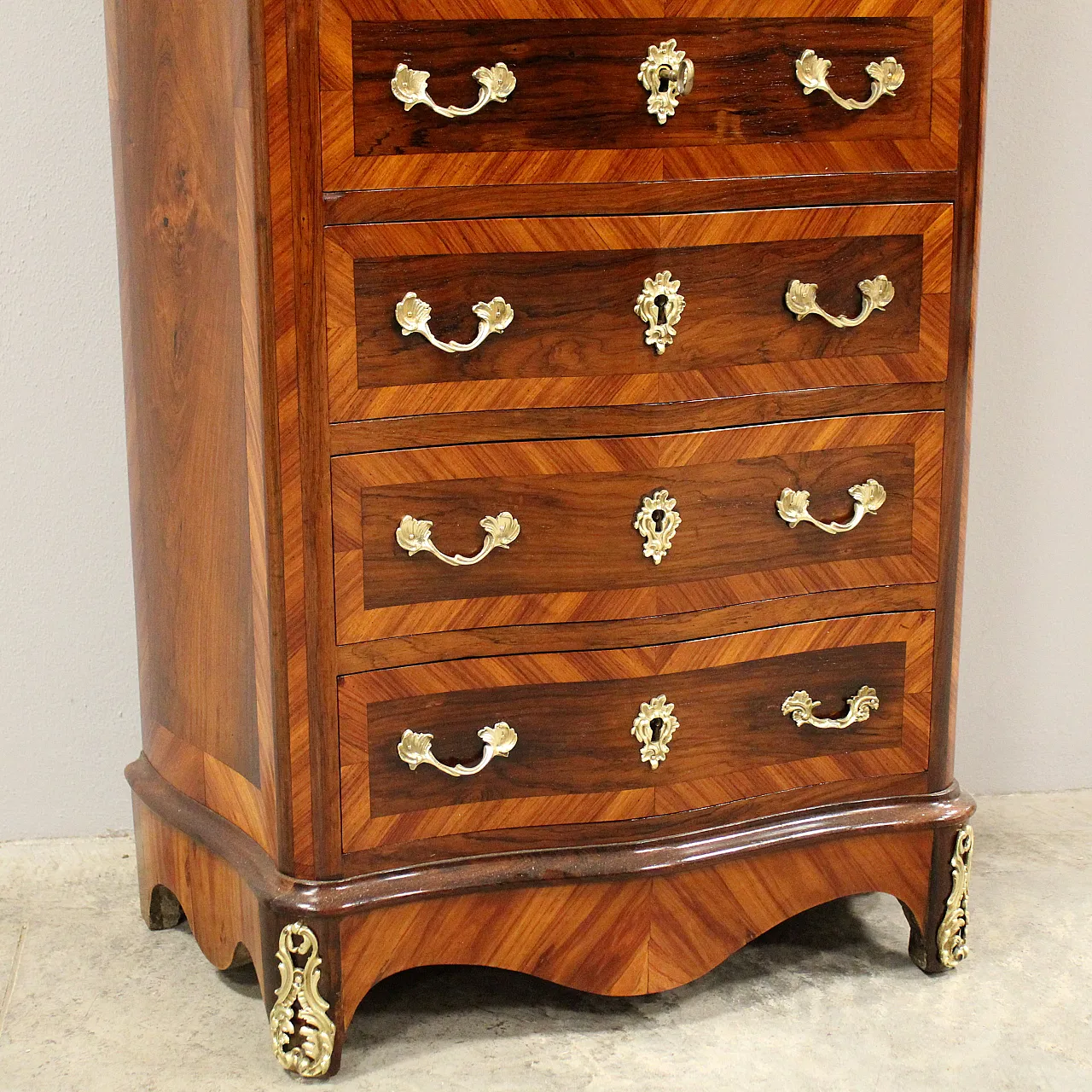 Secretaire Napoleone III intarsiato '800 14