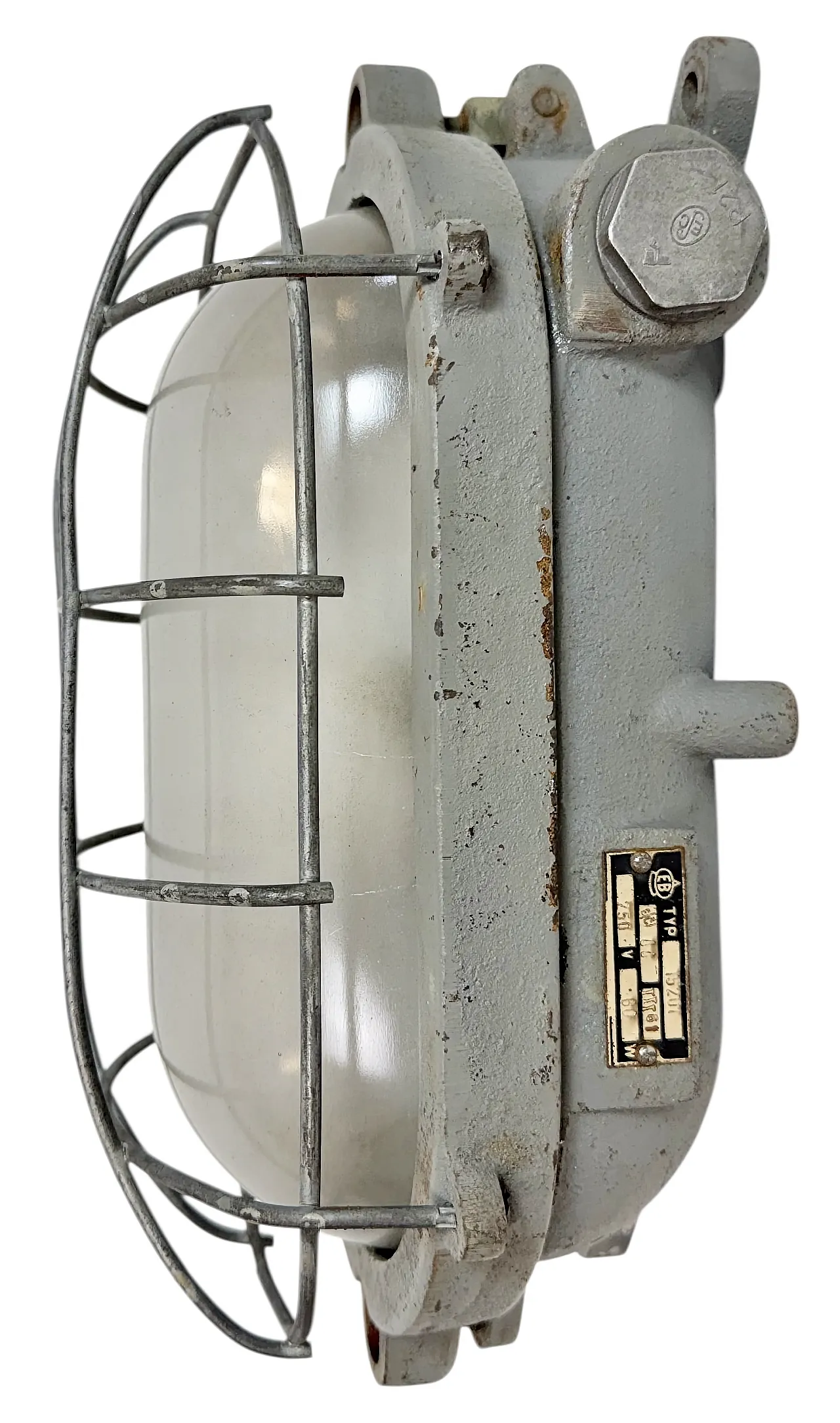 Grey Industrial Cast Iron Wall Light from Elektrosvit, 1960s 1
