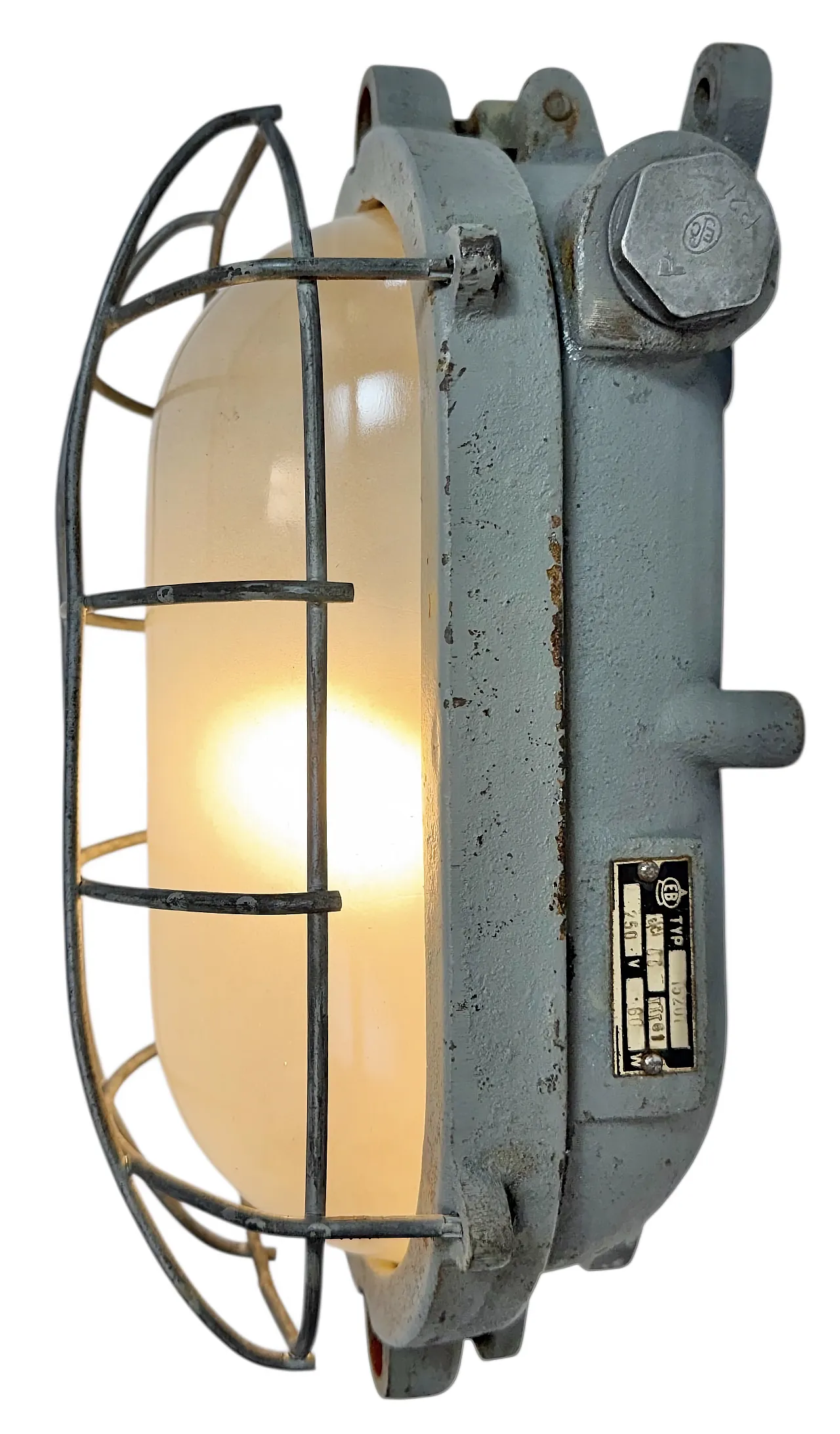 Grey Industrial Cast Iron Wall Light from Elektrosvit, 1960s 2