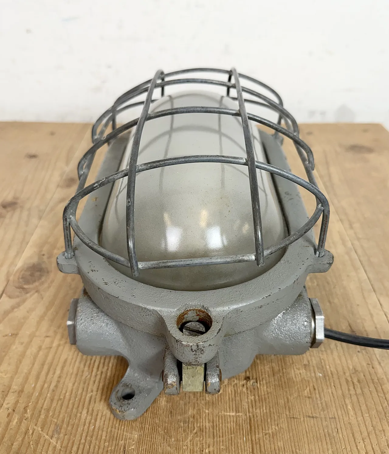 Grey Industrial Cast Iron Wall Light from Elektrosvit, 1960s 5