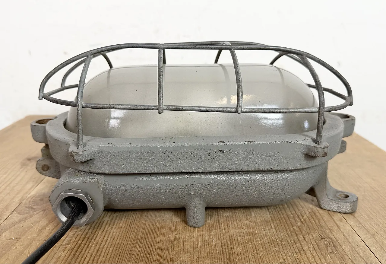 Grey Industrial Cast Iron Wall Light from Elektrosvit, 1960s 6