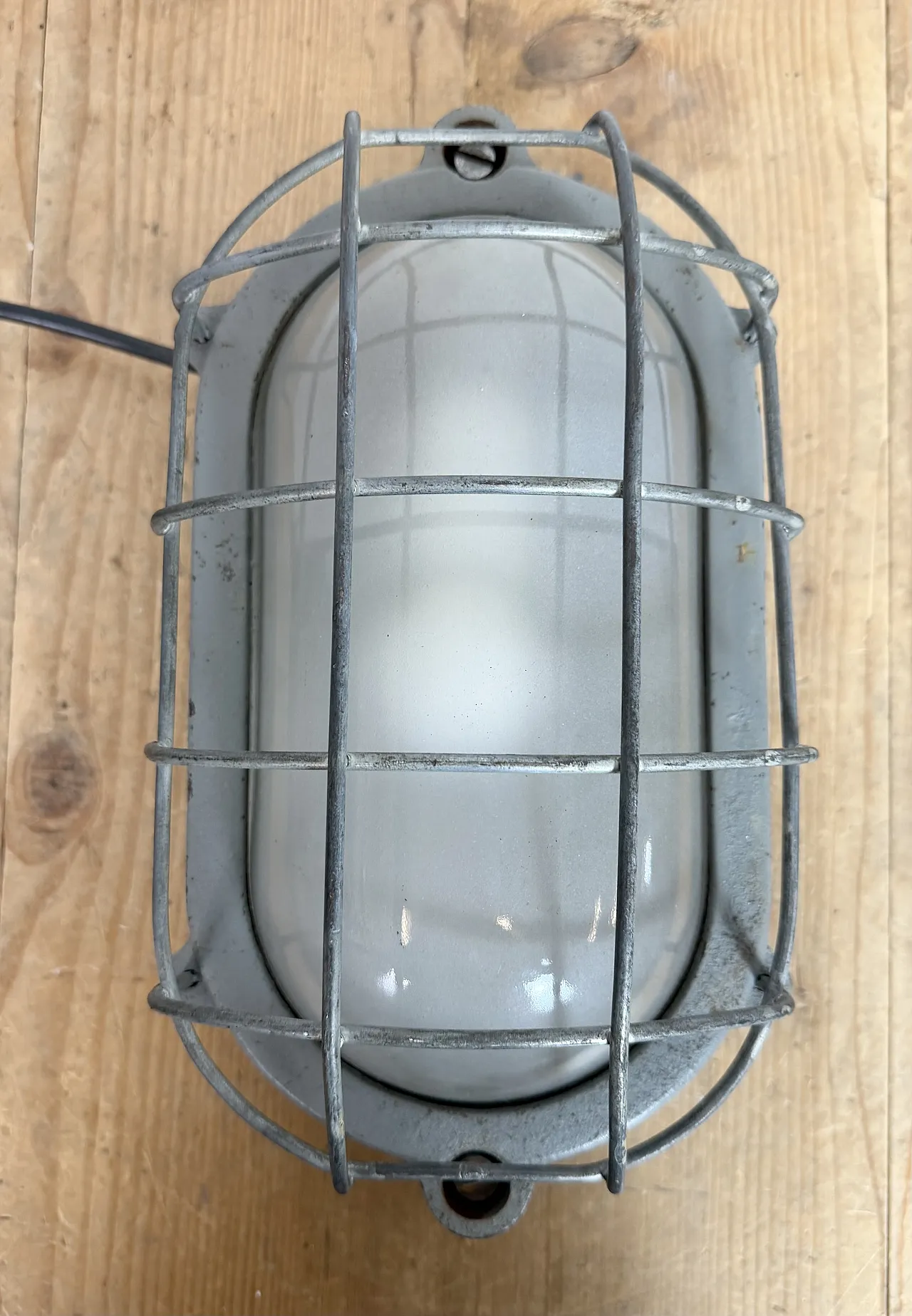 Grey Industrial Cast Iron Wall Light from Elektrosvit, 1960s 8