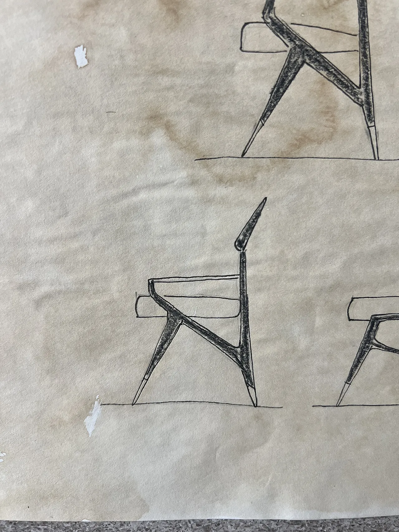 Disegno progetto sedia di Gio Ponti, 1960 9