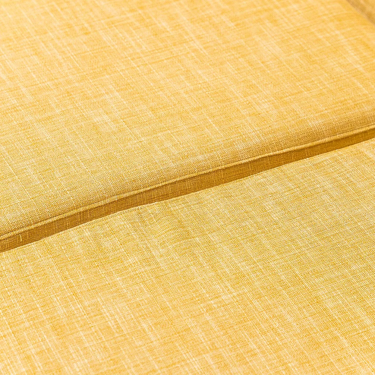 Pair of armchairs in yellow fabric and plastic, 1970s 10