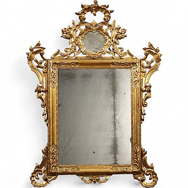 Specchiera intagliata e dorata, fine '800