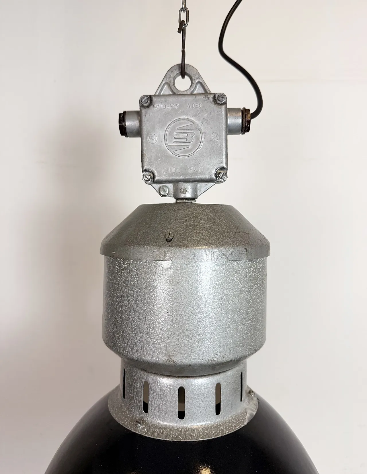 Industrial Black Enamel Factory Lamp from Elektrosvit, 1960s 3