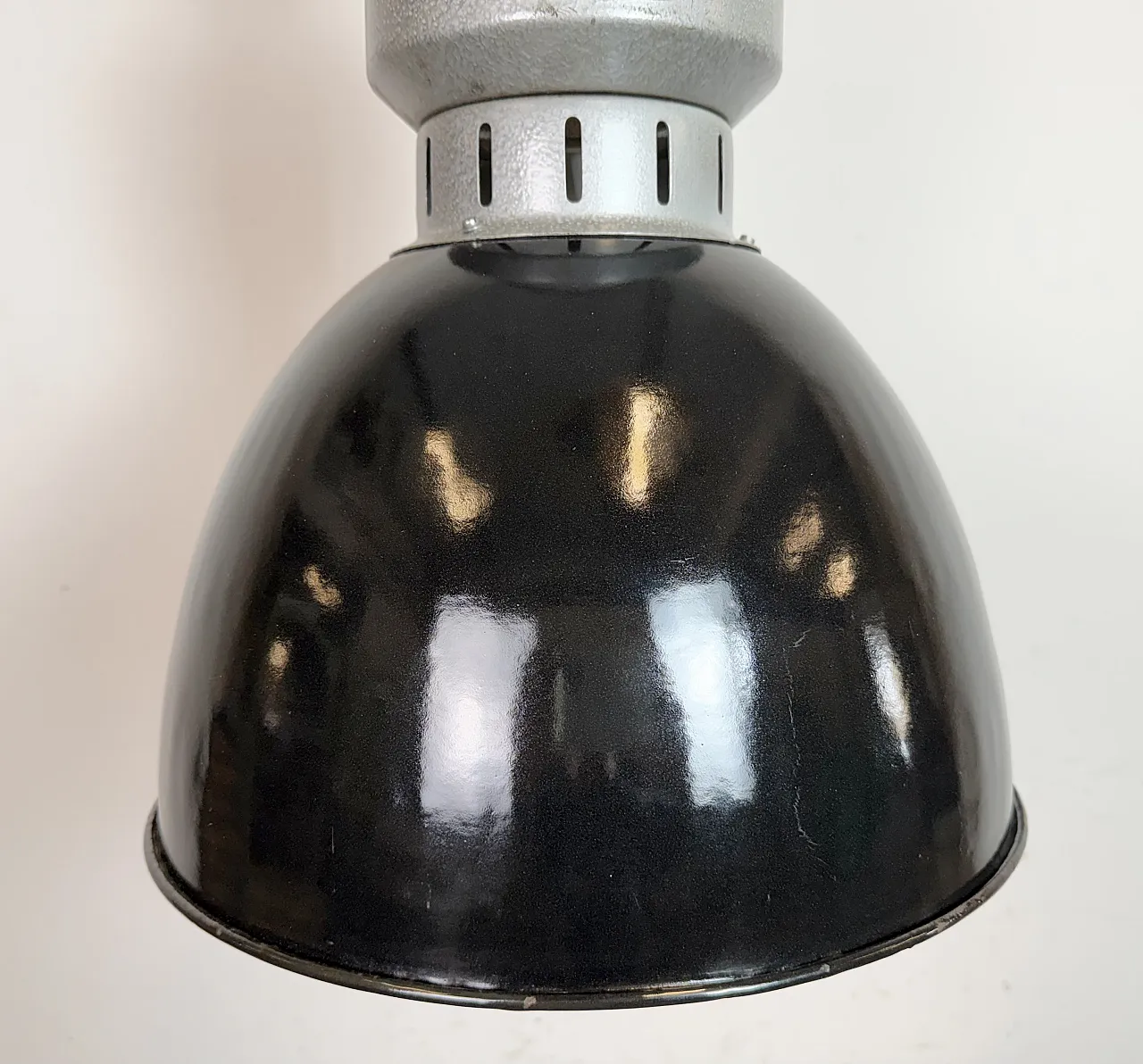 Industrial Black Enamel Factory Lamp from Elektrosvit, 1960s 5