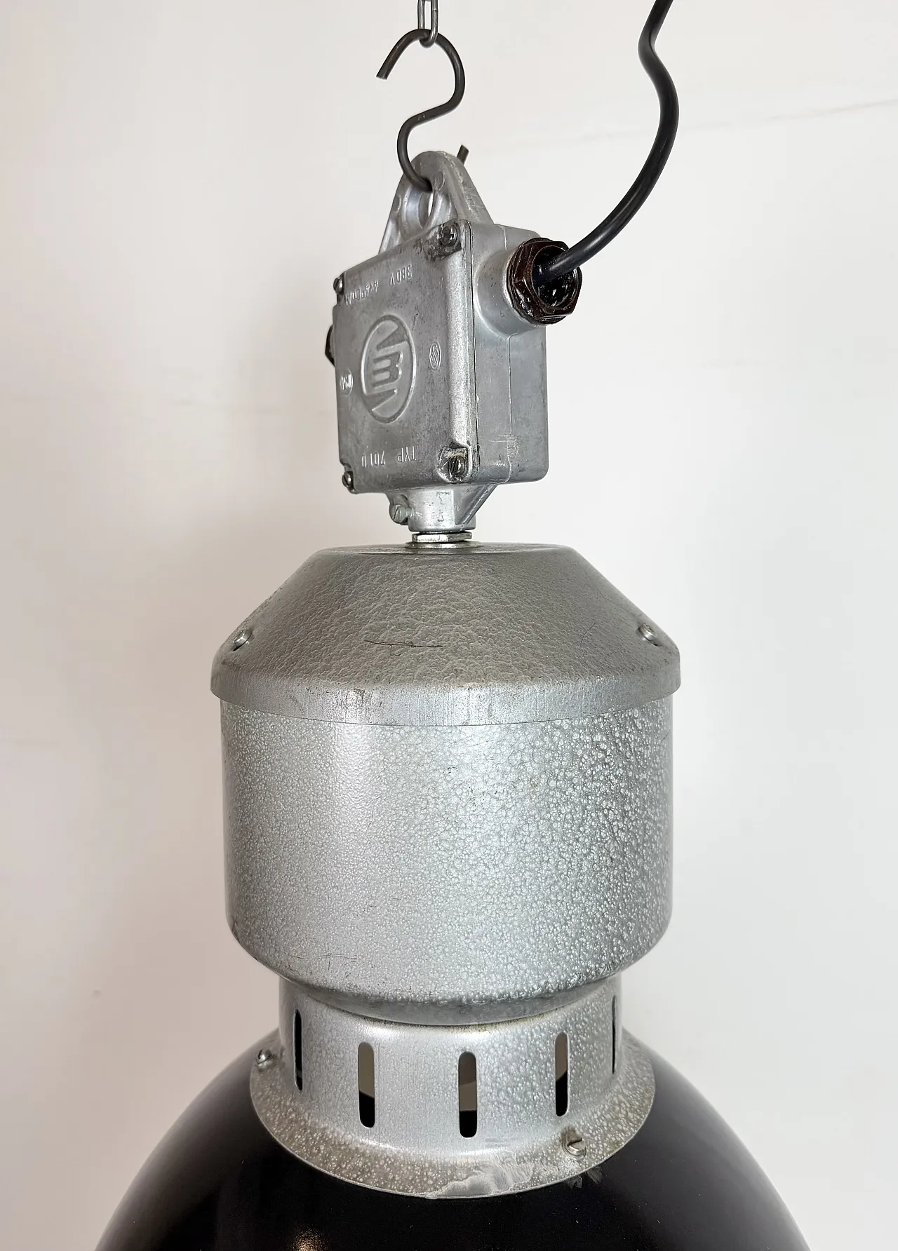 Industrial Black Enamel Factory Lamp from Elektrosvit, 1960s 6