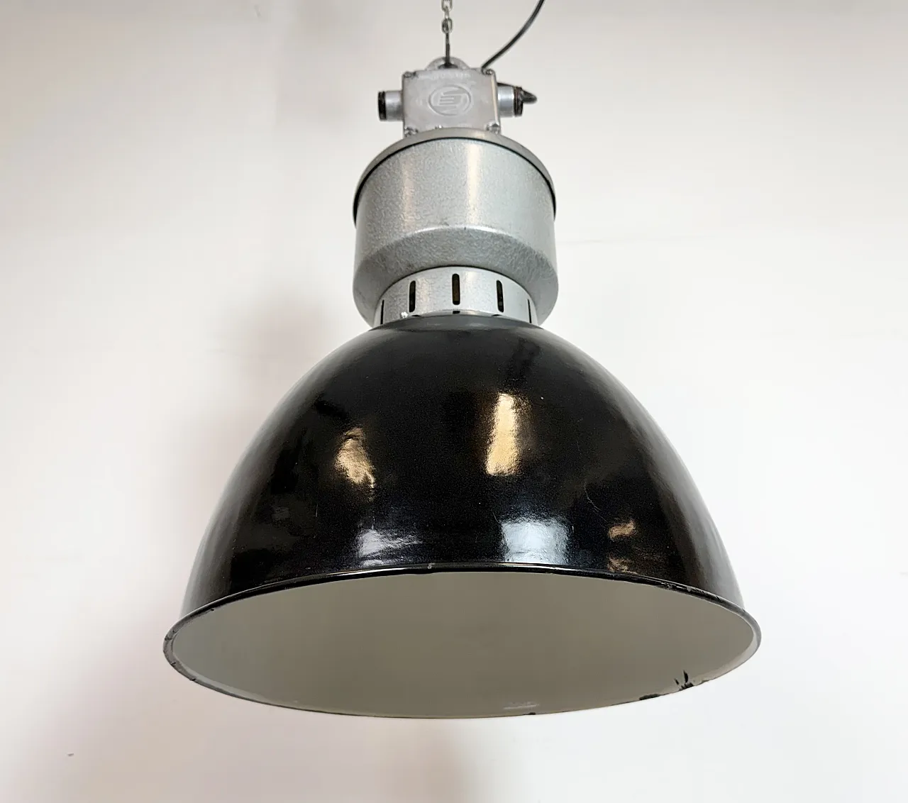 Industrial Black Enamel Factory Lamp from Elektrosvit, 1960s 7