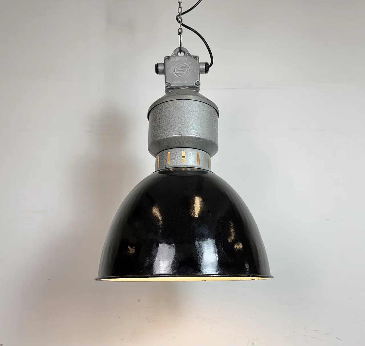 Industrial Black Enamel Factory Lamp from Elektrosvit, 1960s 9