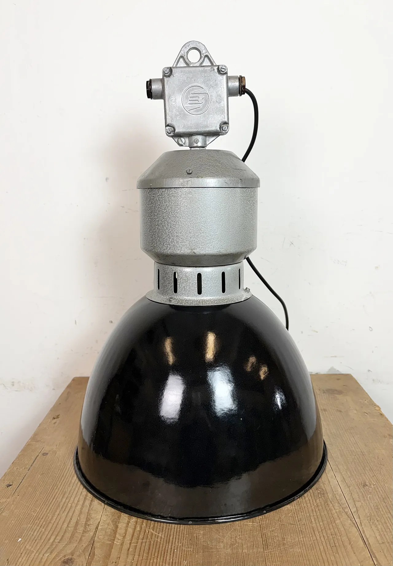 Industrial Black Enamel Factory Lamp from Elektrosvit, 1960s 12