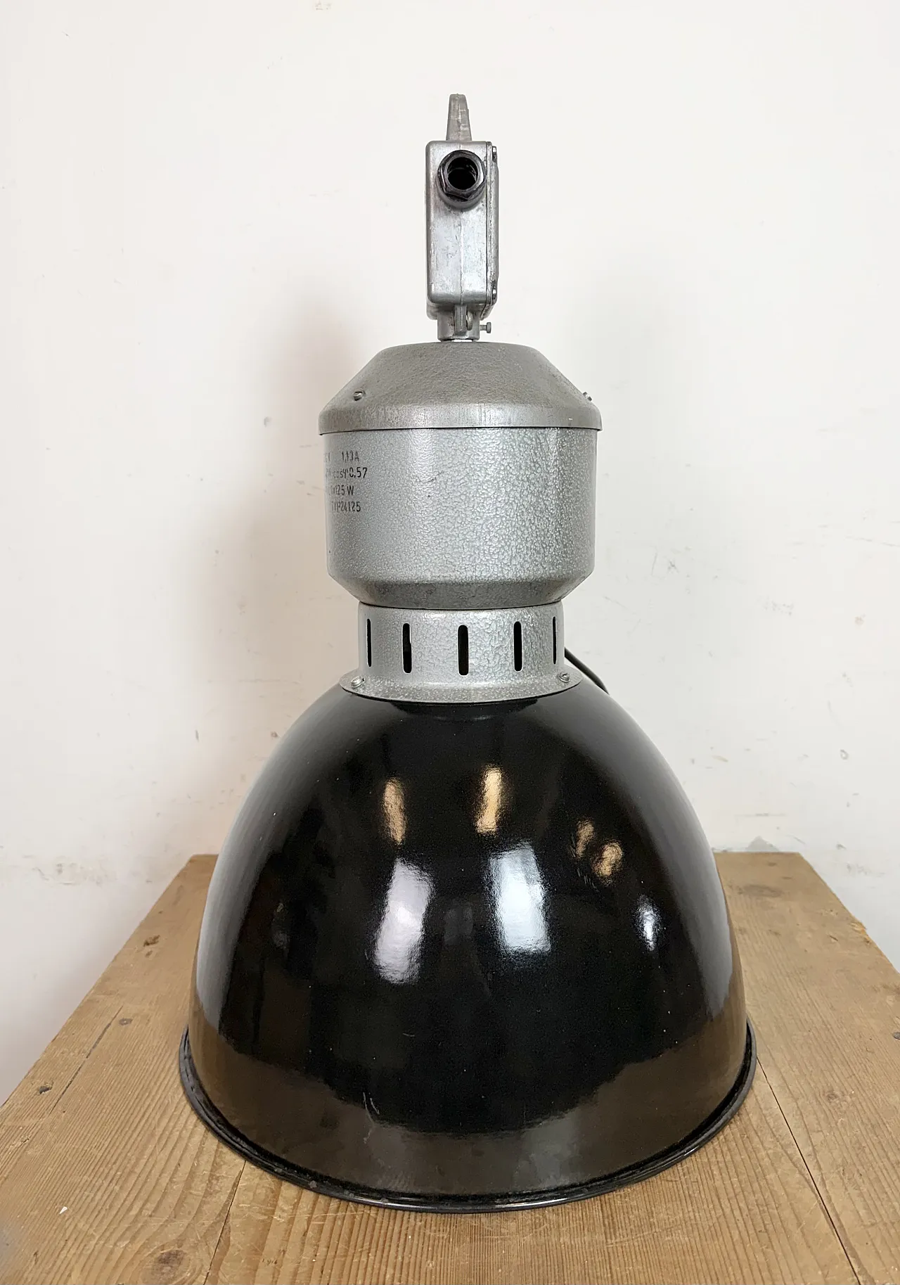 Industrial Black Enamel Factory Lamp from Elektrosvit, 1960s 13
