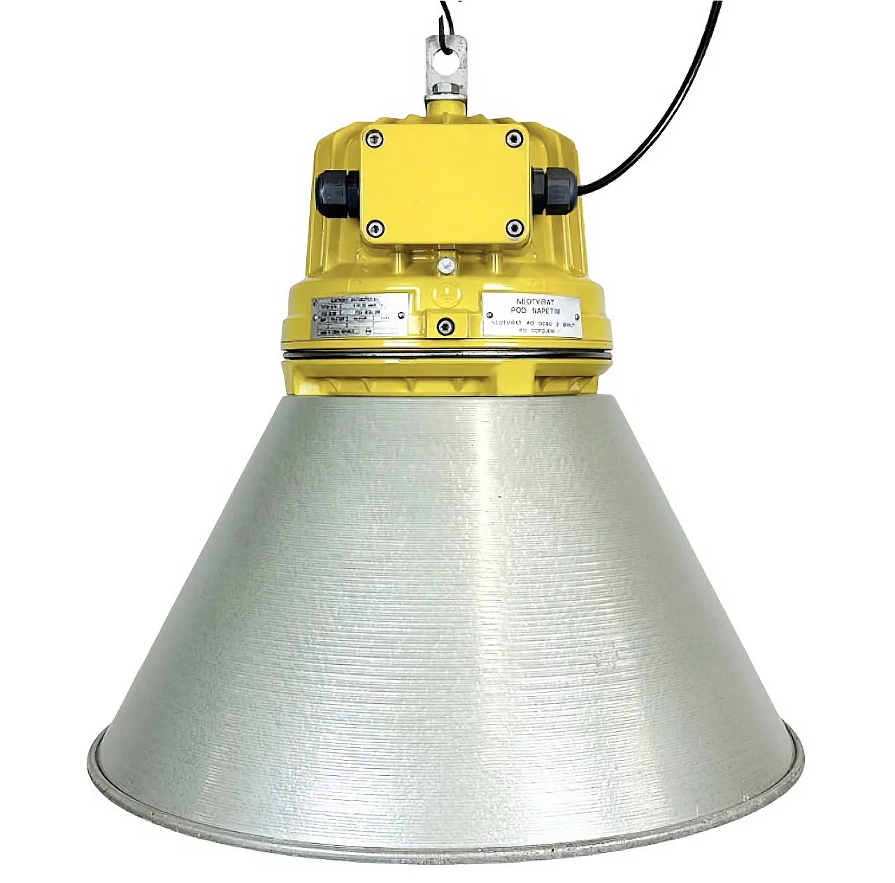 Yellow Industrial Explosion Proof Lamp with Aluminium Shade, 1990s 1