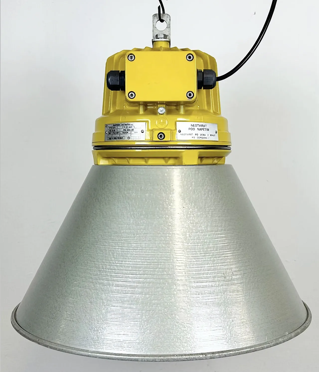 Yellow Industrial Explosion Proof Lamp with Aluminium Shade, 1990s 3