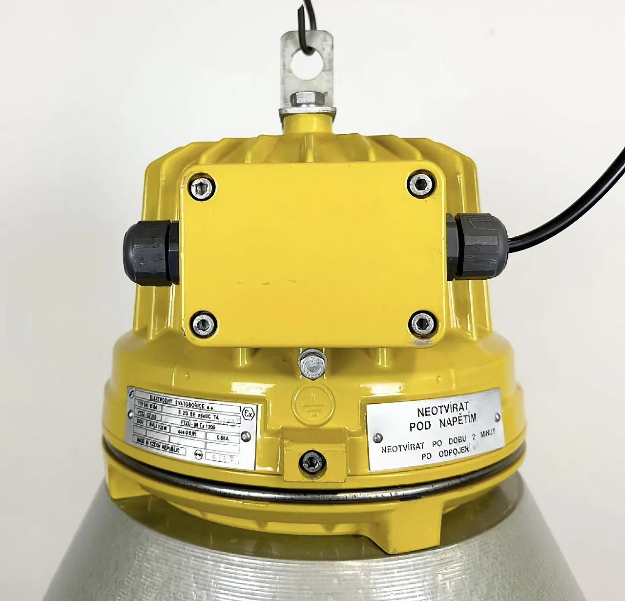Yellow Industrial Explosion Proof Lamp with Aluminium Shade, 1990s 4