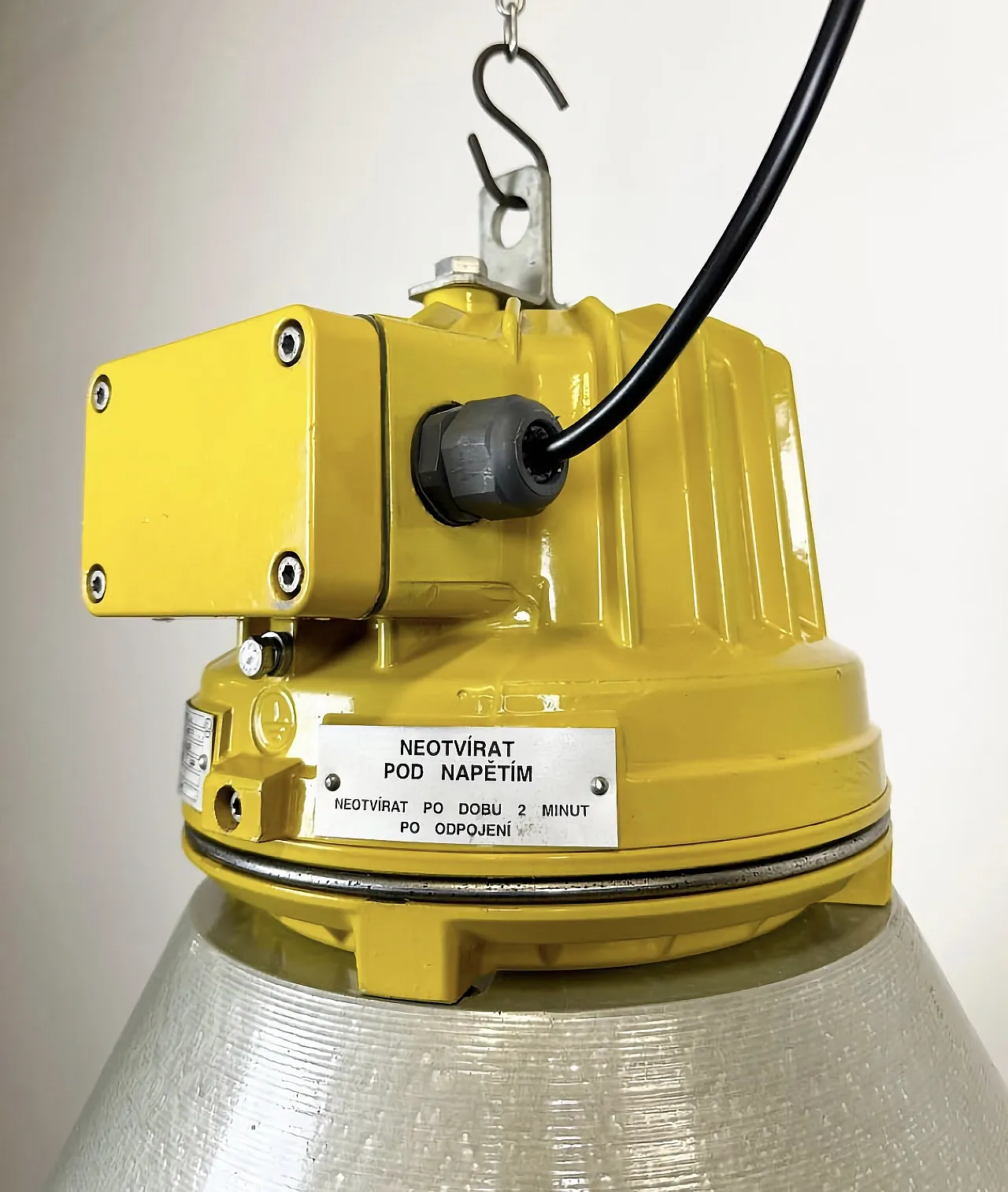 Yellow Industrial Explosion Proof Lamp with Aluminium Shade, 1990s 5