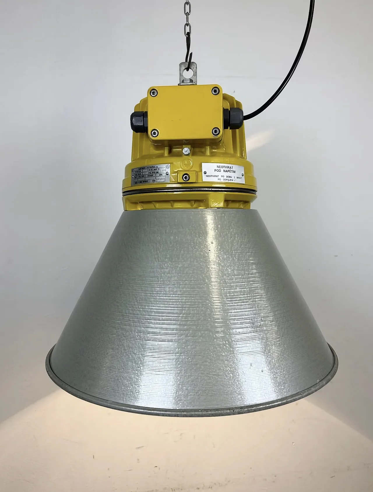 Yellow Industrial Explosion Proof Lamp with Aluminium Shade, 1990s 10