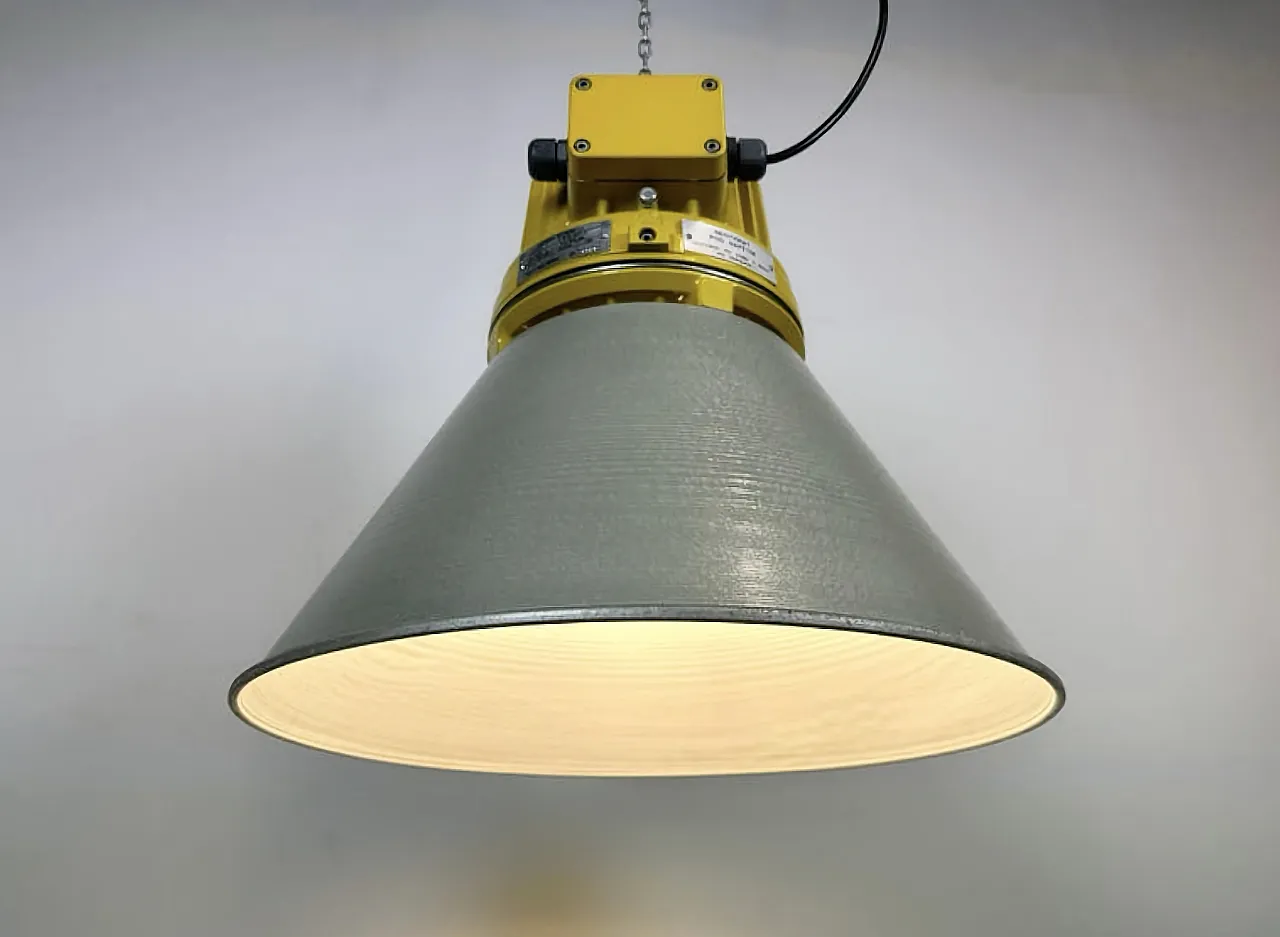 Yellow Industrial Explosion Proof Lamp with Aluminium Shade, 1990s 11