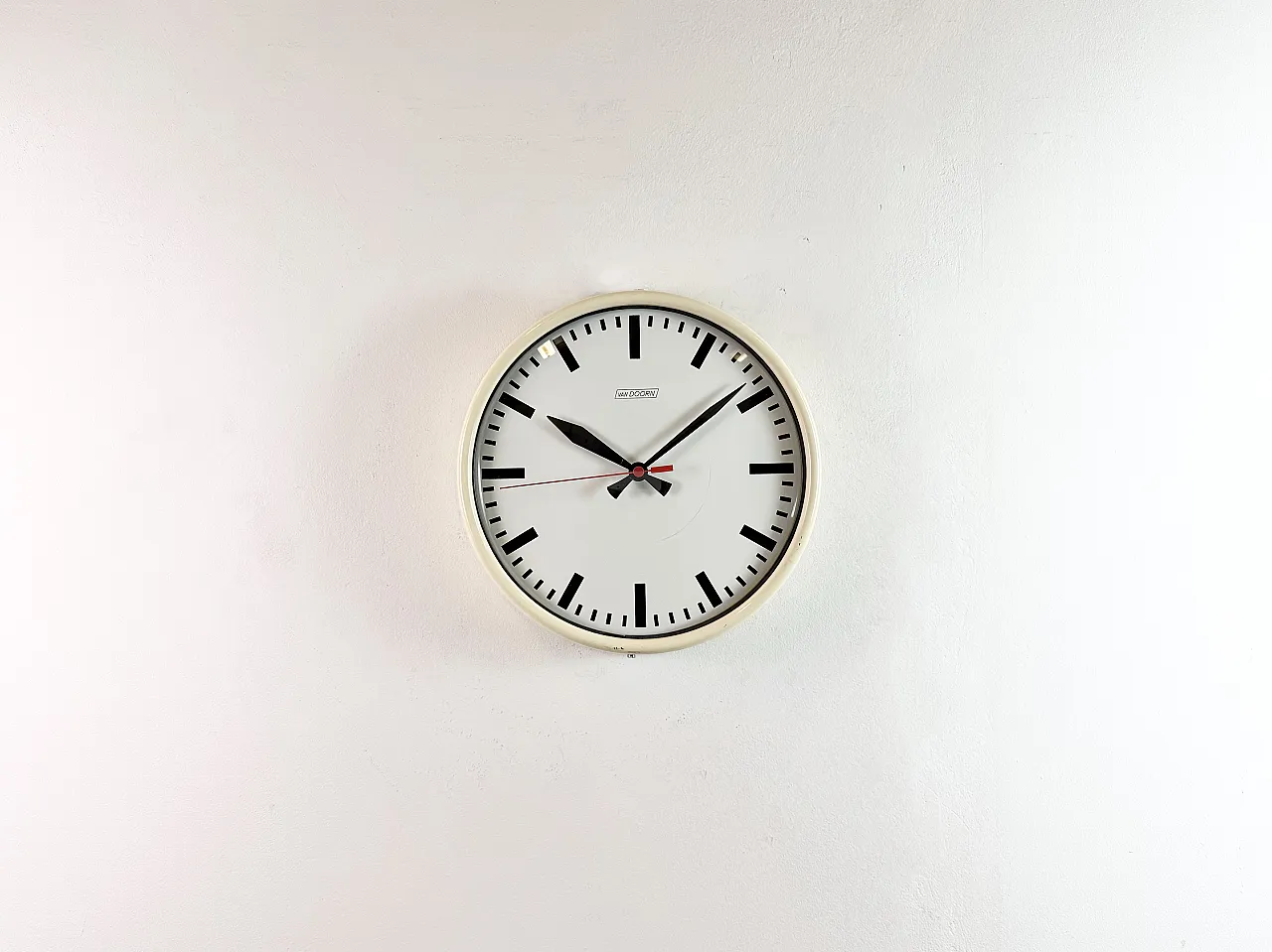 Vintage Beige School Wall Clock from Van Doorn, 1960s 2