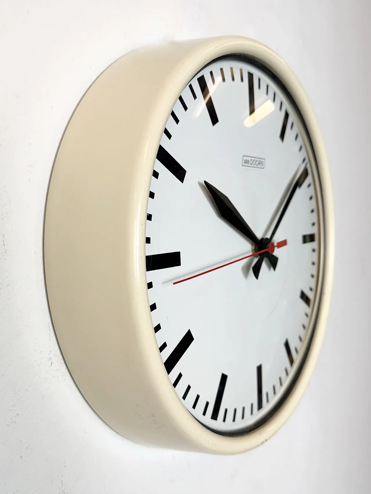 Vintage Beige School Wall Clock from Van Doorn, 1960s 5